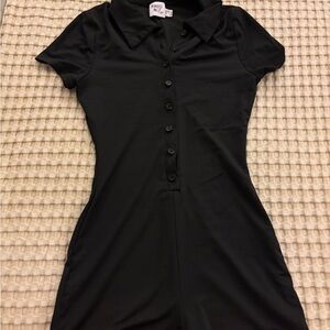 Princess Polly Black Collared Romper